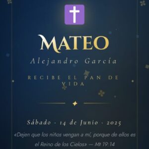 Invitación Digital Comunión Cruz Platinum