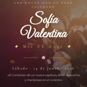 Invitación Digital 15 años Pétalos Platinum